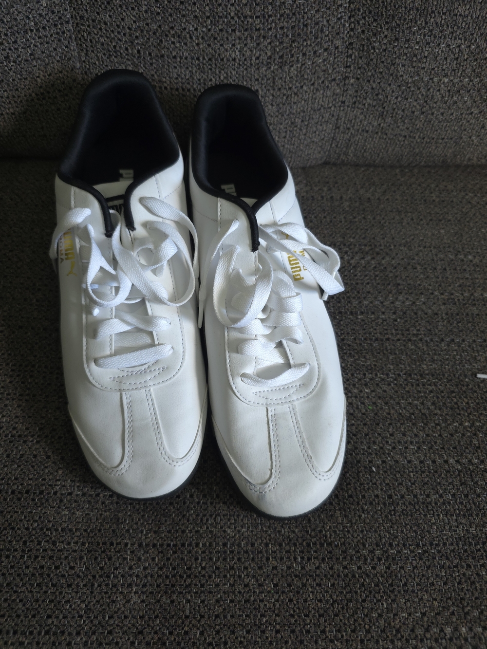 Mens Black And White Puma Roma Size 11 - Picture 2 of 5
